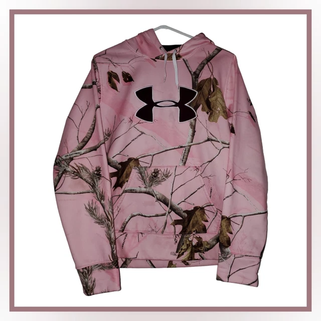UNDER ARMOUR Realtree Women s Large Pink Camo Soft Pullover Hoodie Sweater