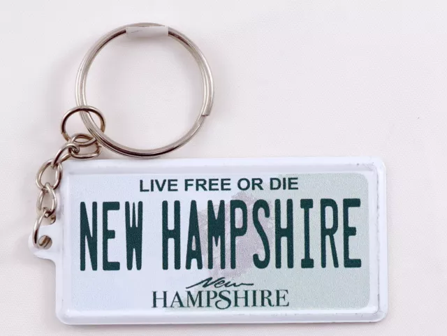 New Hampshire License Plate Aluminum Ultra-Slim Souvenir Keychain 2.5"x1.25x0.06