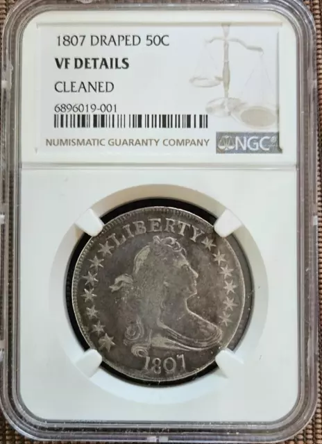 1807 Draped Bust Silver Half Dollar Ngc Vf Details Coin Heraldic Eagle 50C