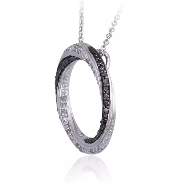 0.50ct TDW Black & White Diamond Eternity Necklace 2