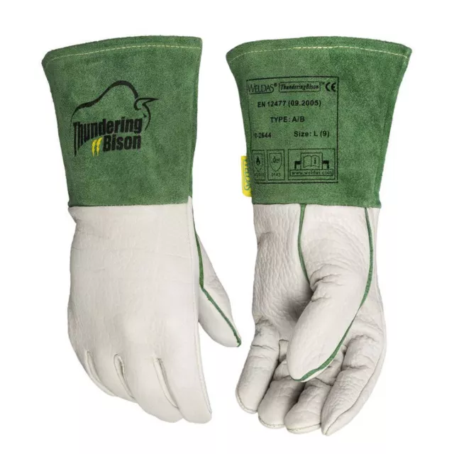 Grain Cow Leather Welder Glove MIG Arc Heat Proof TIG Bison MMA Welding Glove