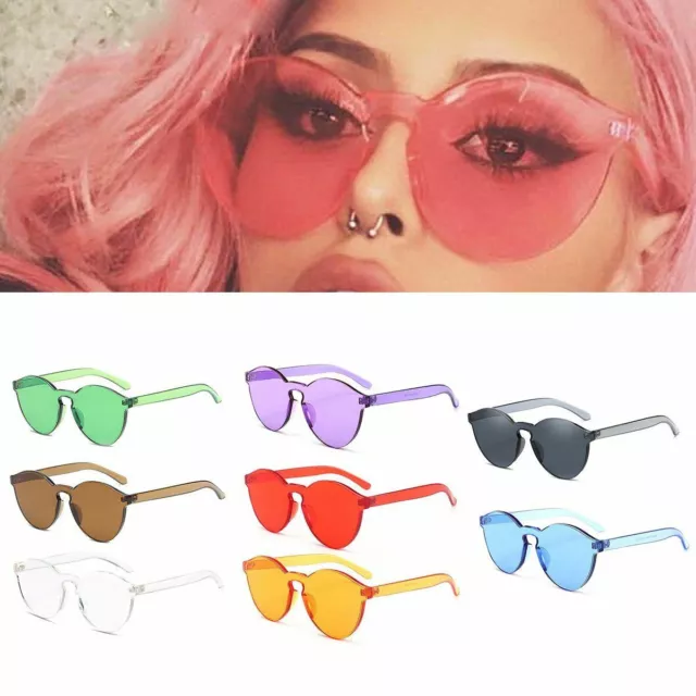 News Fashion Women Clear Retro Sunglasses Outdoor Frameless Eyewear Glasses #C