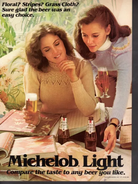 Vintage advertising print alcohol ad Michelob Light Beer Wallpaper decision 1982