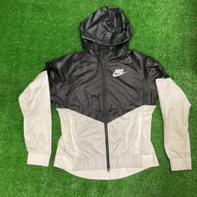 Mens Size S-Nike Sportswear Windrunner Hooded Jacket Black/White