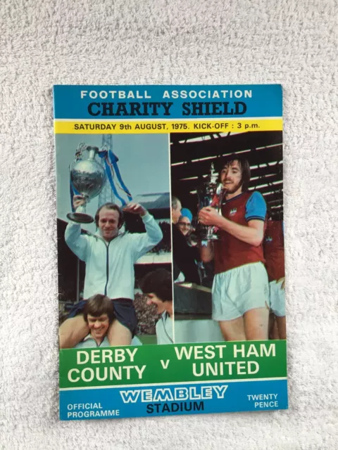 FA CHARITY SHIELD PROGRAMME 1975 Derby County v West Ham