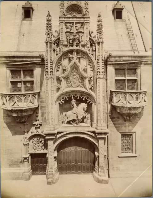 ND. France, Nancy, Porterie du Palais Ducal  Vintage albumen print.  Tirage al