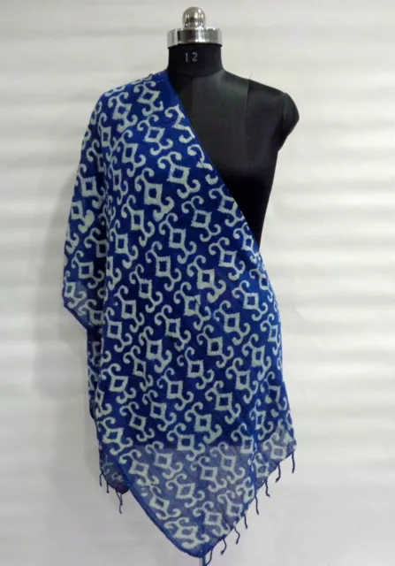 50Pc Wholesale Lot Scarf Handmade Indigo Blue Designer Women Scarves 3