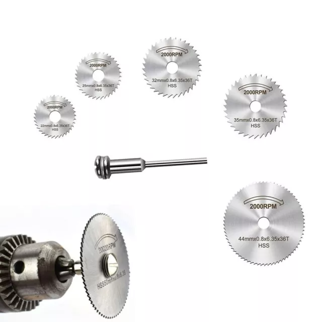 6pcs Circular Wheel Cutting Blades Mini Wheel Discs Mandrel  Aluminum