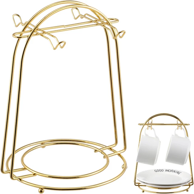 Estante de hierro - estante - estante - servicio - soporte de almacenamiento para tazas de té platillo