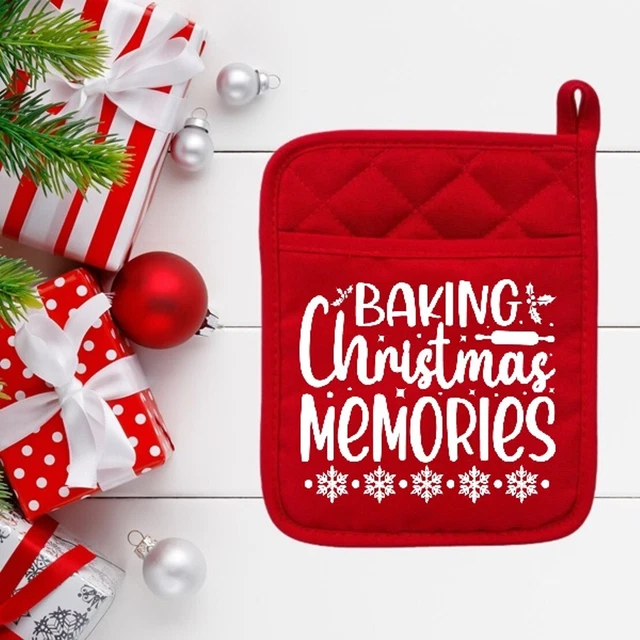 Hornear recuerdos de Navidad - Soporte para ollas - Almohadilla caliente - Horno Mitt regalo de Navidad 024