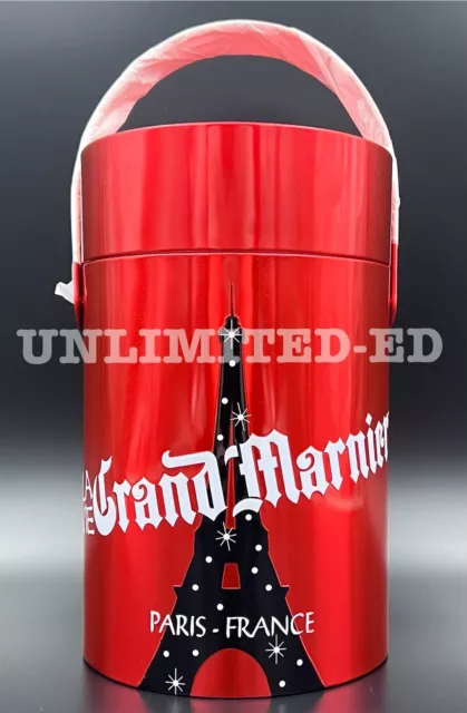 Grand Marnier Red Tin 750 mL Ice Bucket W/Handle Paris France La Vie Lapostolle