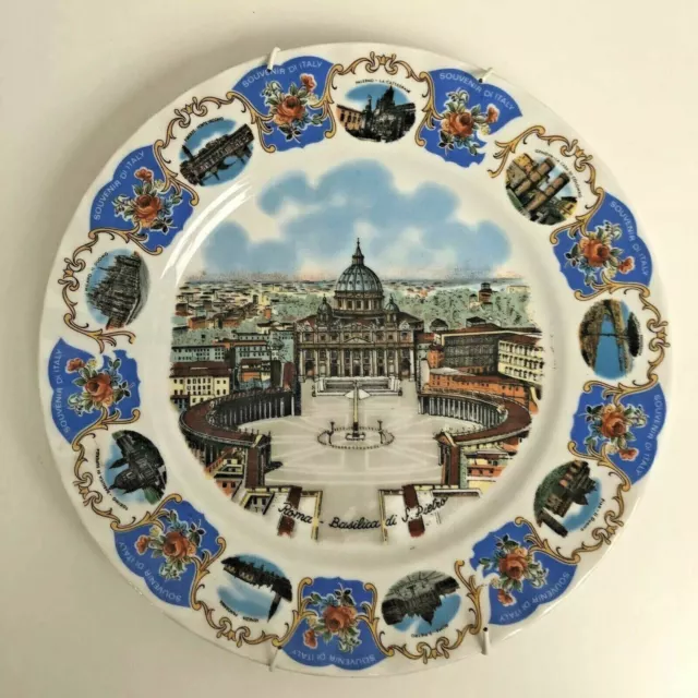 Vintage Kronester Bavaria Souvenir Of Italy Plate Depicting St. Peter's Basilica