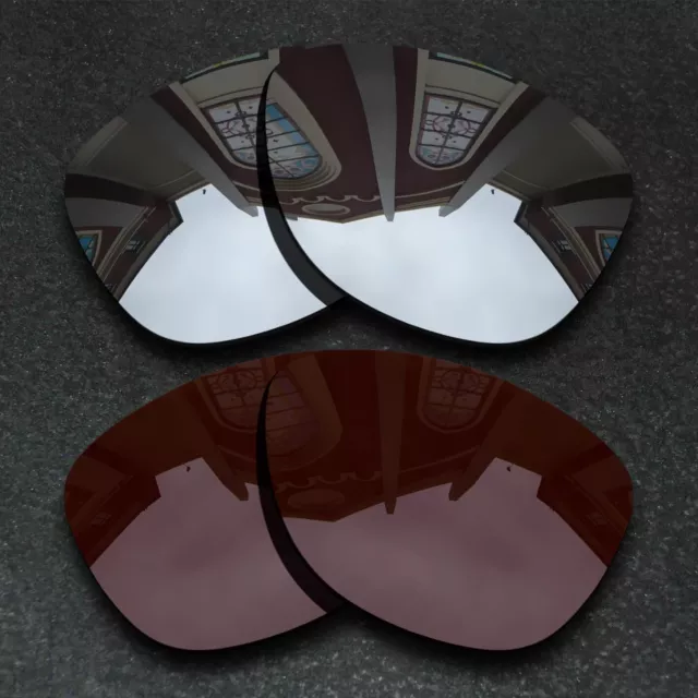 US Silver&Brown Polarized Replacement Lenses For-Oakley Frogskins Anti-Scratch