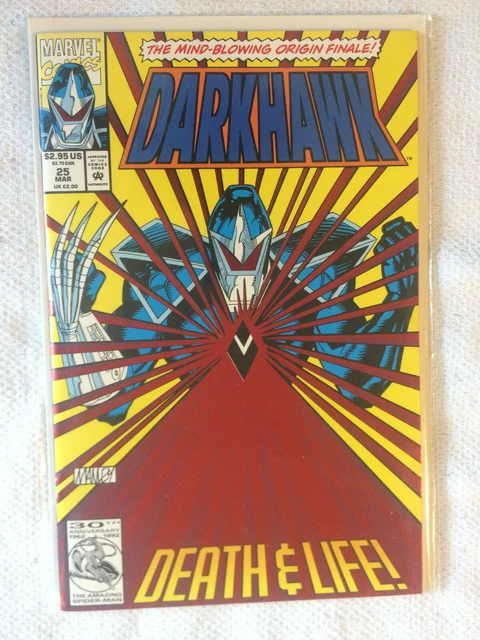 Darkhawk #25 VF+/NM 1993 Marvel Comics Group Red Foil Cover