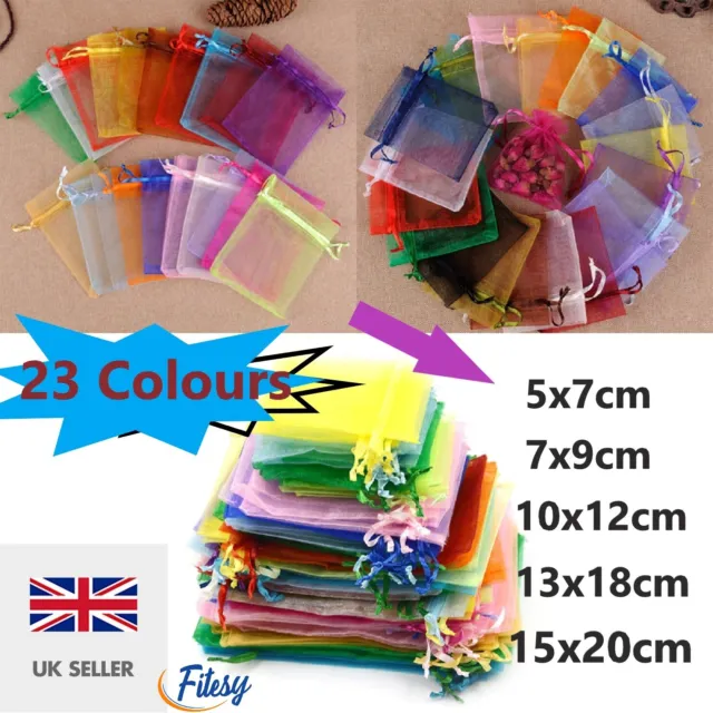 Organza Bags Gift Wedding Party Favour Birthday Candy Xmas Jewellery Pouches-UK