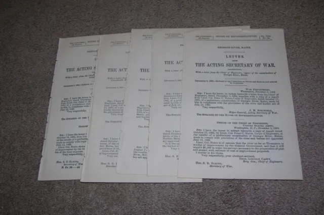 5x 1892 Report Sec. of War Examination of Harbors & Rivers in Maine Documents