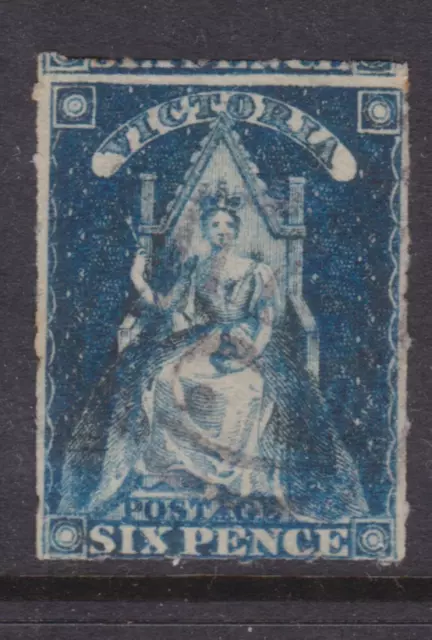 VICTORIA 1858 6d Blue QUEEN THRONE STAR WMK USED SG73 (QC69.4)