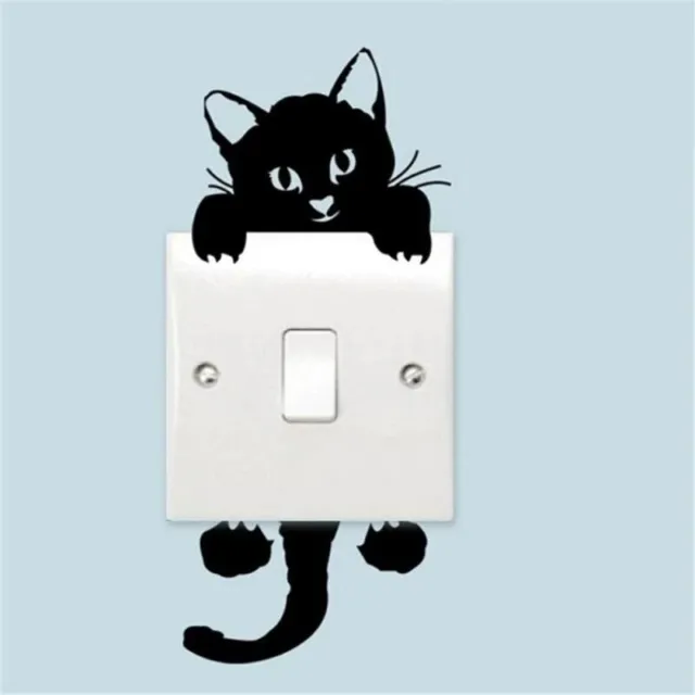 Cute Cat Switch Stickers Wall Cartoon Luminous Switch Sticker Bedroom Decoration