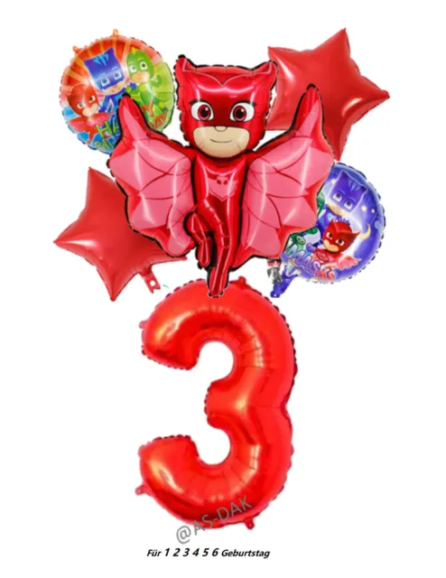 PJ Masks Folienballon Eulette Pyjamahelden Zum 1-6 Mädchen Geburtstag Party