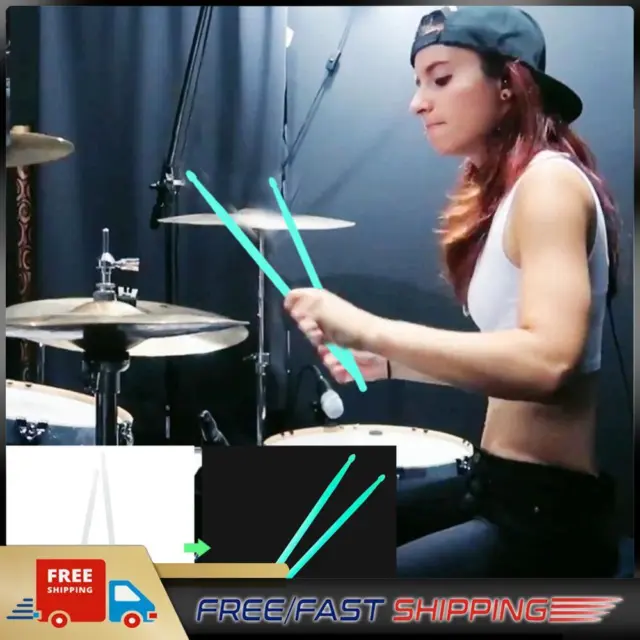 2 Pcs 4 Color Nylon Light Up Drum Sticks for Adults Kids Professional (White)