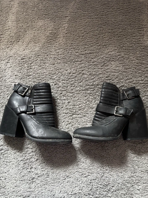 Bottes Cuir Noir Ann Taylor Loft - Taille 5.5 M, Presque Neuves