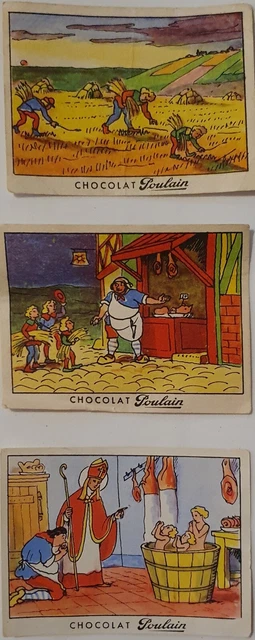 Lot de 3 images Chocolat Poulain "Les belles Chansons de France"