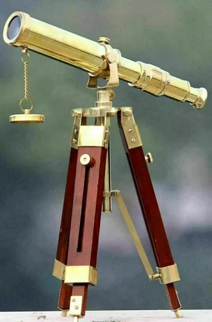 Lot of 30 Pcs Brass Nautical Telescope Marine Telescope With Wooden Tripod Stand