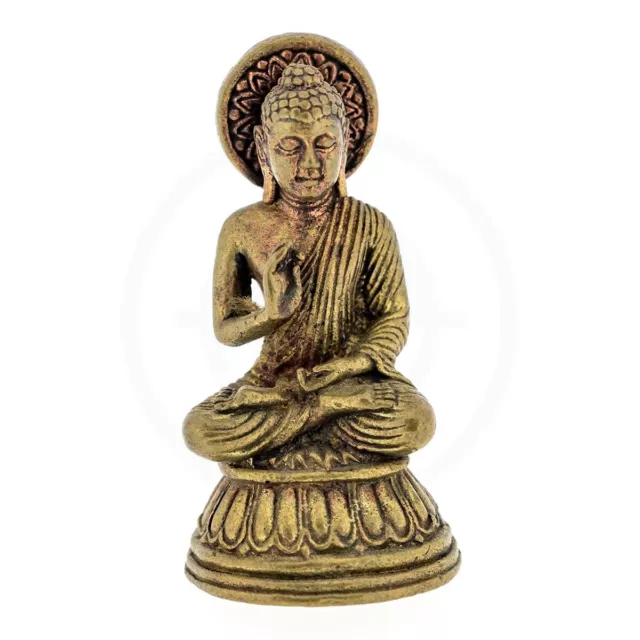 Thai Buddha Abhaya Protection Sacré Amulet Talisman Brass Thailand b512