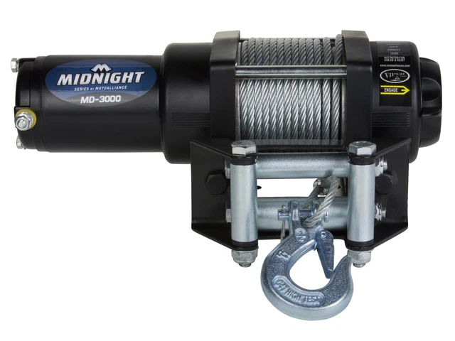 VIPER Midnight UTV/ATV 3000lb Winch Kit 1.1 HP 50 feet Steel Cable Winch