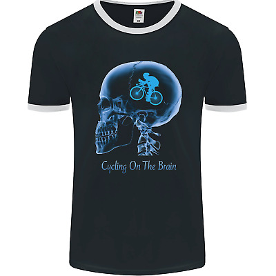 T-shirt da uomo Cycling on the Brain Cycle Bike Ringer FotoL