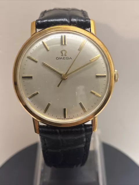 Men's Vintage Manual Wind 375 9k Gold Omega Wrist  Watch