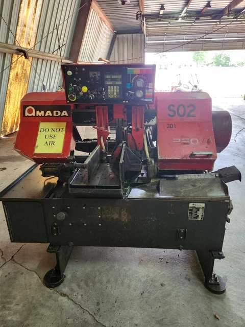 AMADA HA250W AUTOMATIC HORIZONTAL BAND SAW + 10' Roller AMADA HA250W AUTOMATIC HORIZONTAL BAND SAW + 10' Roller