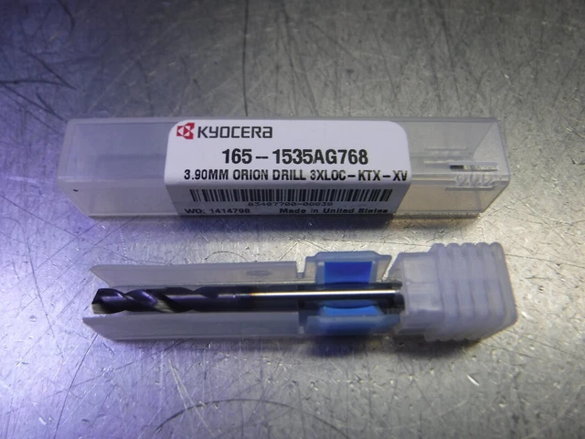 Kyocera 3.90mm 2 Flute Carbide Orion Drill 4mm Shank 165-1535AG768 (LOC3384)