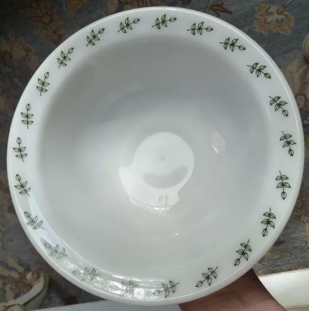 Vintage Pyrex Corning Green Leaf Restaurant Ware Soup Serving Bowl 8 3/4"