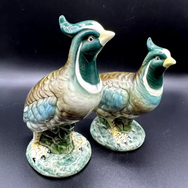 Ugo Zaccagnini?Quail Pheasant Figurine Italy Ceramic Pottery Game Bird Majolica