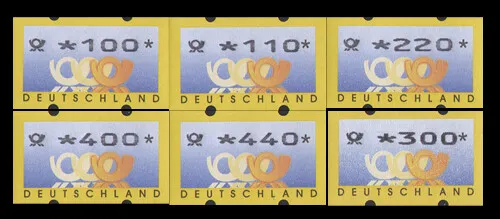 BRD Bund ATM 3.2 VS1 postfrisch ** 100/110/220/300/400/440 Pfennig Posthorn + We