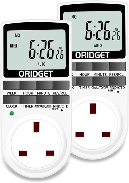 Enchufe de temporizador eléctrico digital con 18 programas de encendido y apagado cuenta regresiva