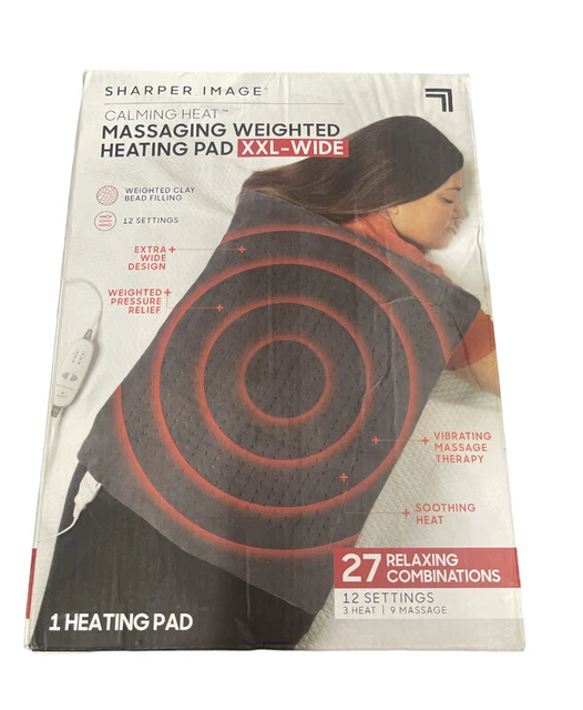 SHARPER IMAGE CALMING Heat Massaging Weighted Heating Pad XXLWide 20
