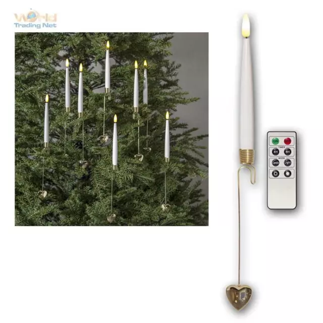 Christbaum-Kerzen 3D-LED-Flamme Fernbedienung Timer kabellos Batterie Spitzkerze