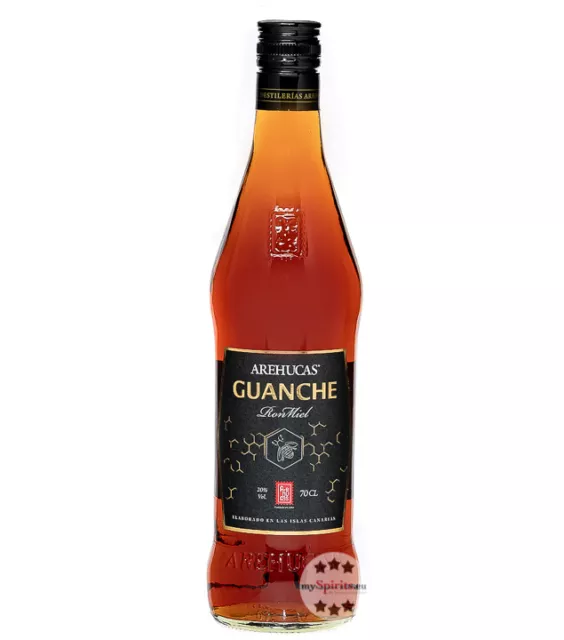 Arehucas Ron Miel Guanche Likör mit Honig & Rum / 20 % Vol. / 0,7 Liter-Flasche