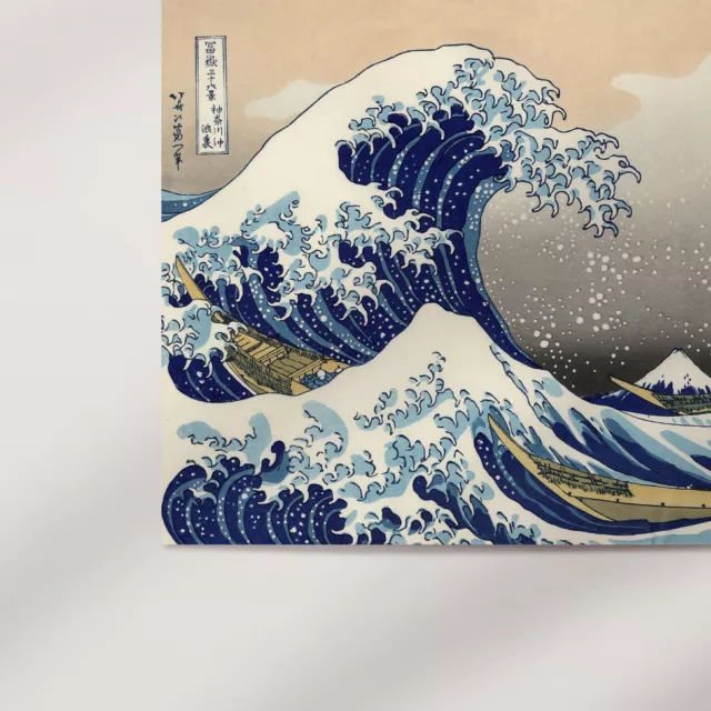 The Great Wave off Kanagawa by Hokusai (1831) Premium Wall Art Poster Print 2