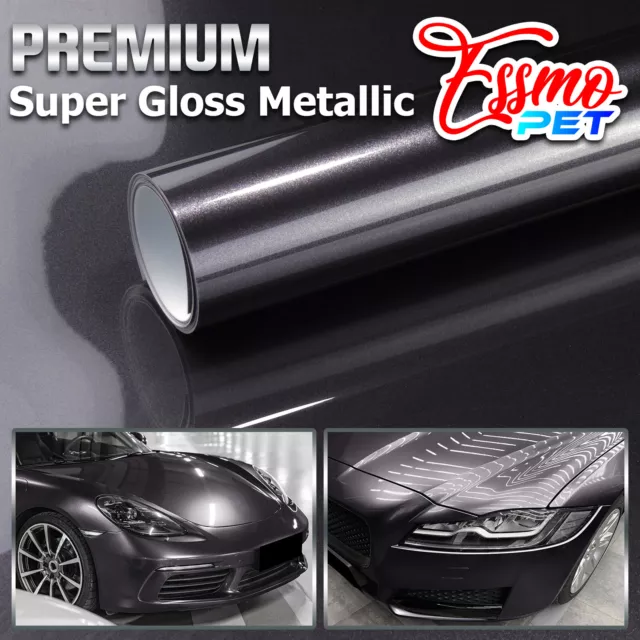 ESSMO PET Super Gloss Metallic Car Vehicle Vinyl Wrap Decal Sticker Like Paint