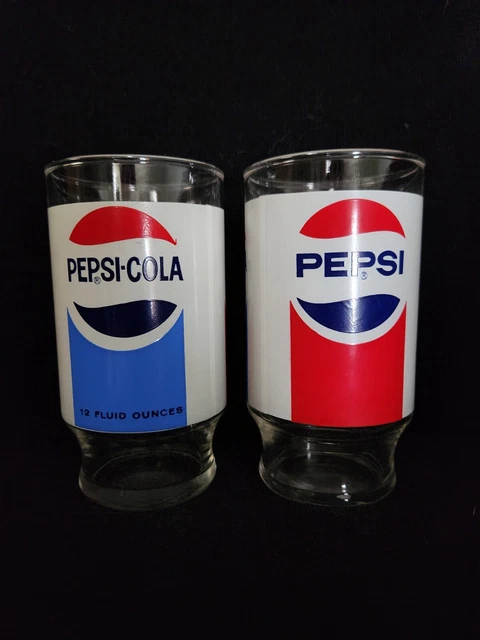 Vintage Pepsi-Cola Footed Pedestal Drinking Glass 12 Oz . USED
