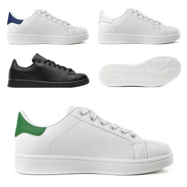 Scarpe Da Ginnastica Uomo Donna Pelle PU Running Passeggio Tipo Stan Smith T39