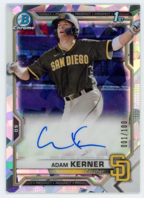 ⚾️2021 Bowman Prospects ADAM KERNER 1st Auto Atomic Refractor 1/100 CPA-AK⚾️