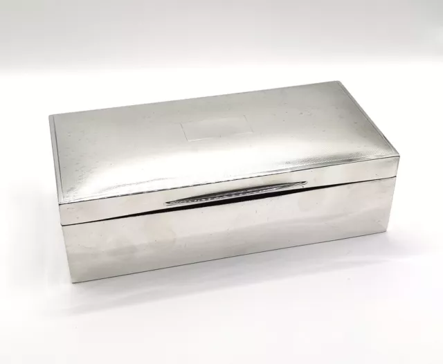 Vintage Art Deco sterling silver cigarette box, cigar box