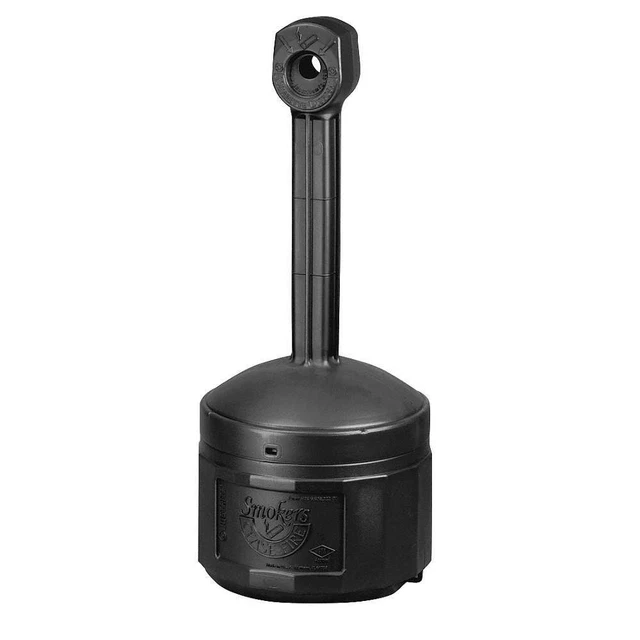 JUSTRITE 26800D Cigarette Receptacle,4 gal.,Black