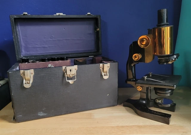 Vintage Spencer Microscope Aloe CO Sales Agents Case With Extras 92400 Brass/Blk