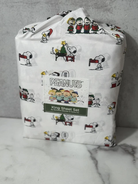 PEANUTS SNOOPY WOODSTOCK Charlie Brown Gang Christmas Caroling KING ...