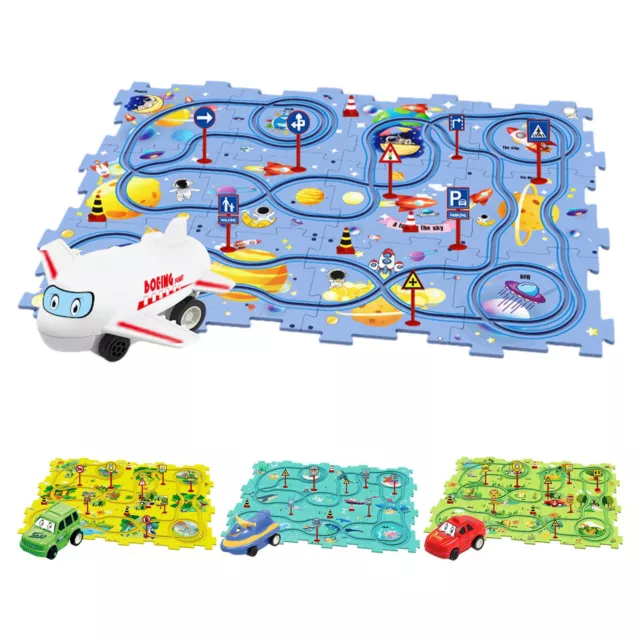 DIY Assembling Electric Trolley,Children's Educational Puzzle Track Car Play Set